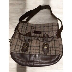 Barbour Messenger Fly Fishing Tarras Bag Brown Tweed Missing Plastic Liner